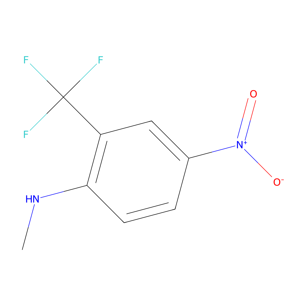 N-methyl-4-nitro-2-(trifluoromethyl)aniline molecular structure, CAS 54672-10-5