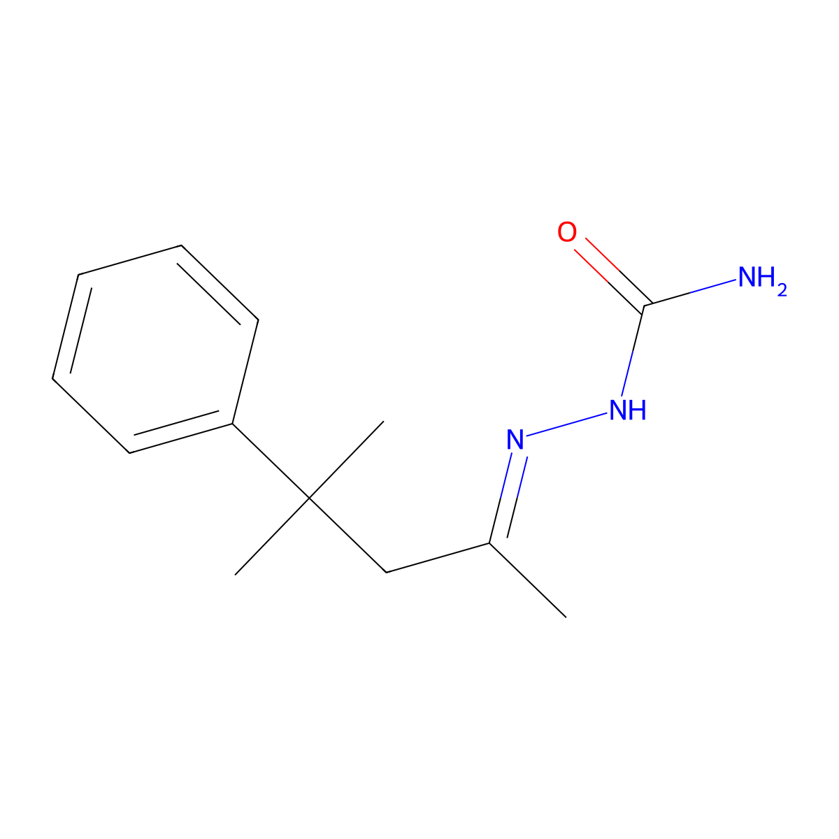 [(4-Methyl-4-phenylpentan-2-ylidene)amino]urea molecular structure, CAS 54672-47-8