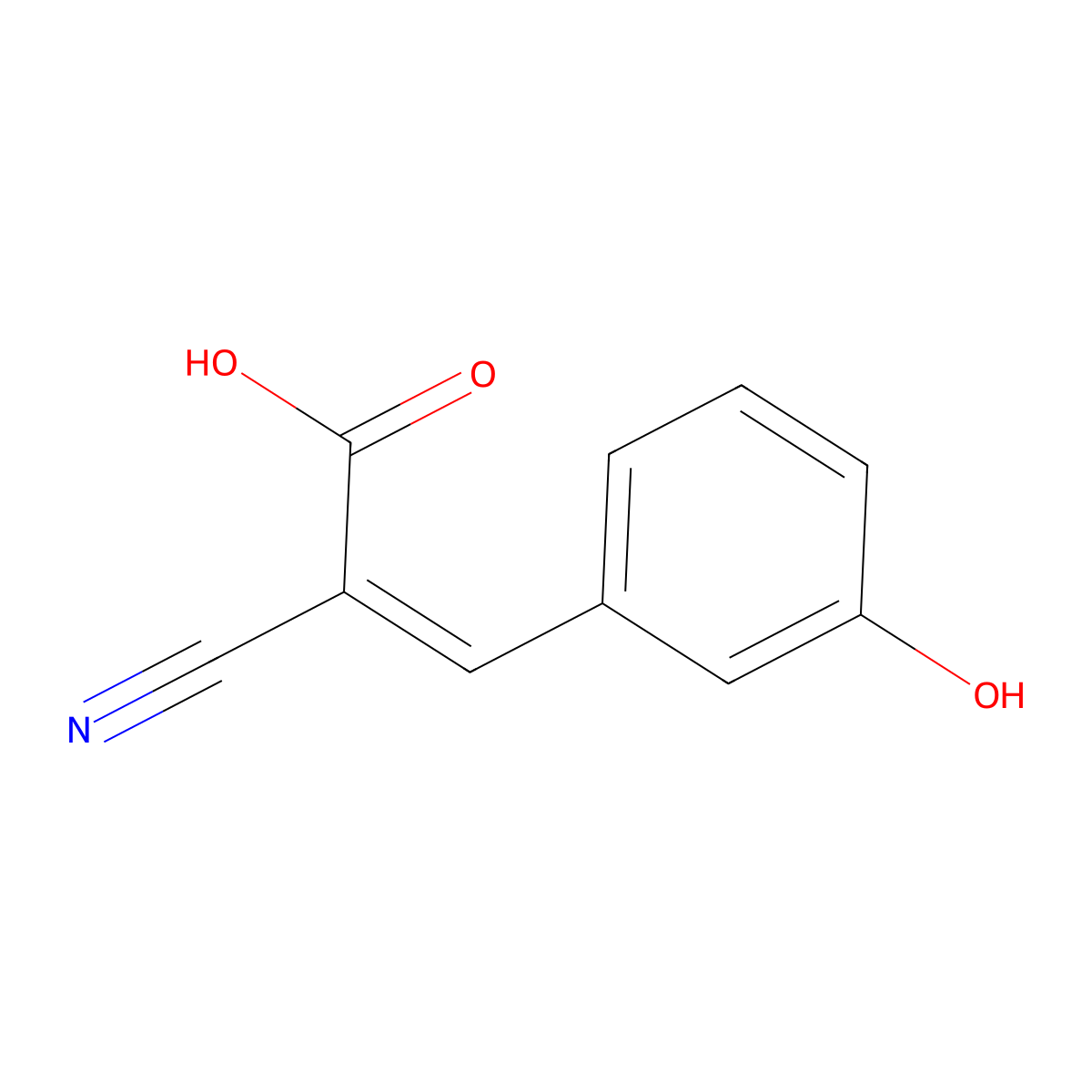 2-Cyano-3-(3-hydroxyphenyl)-2-propenoic acid molecular structure, CAS 54673-07-3
