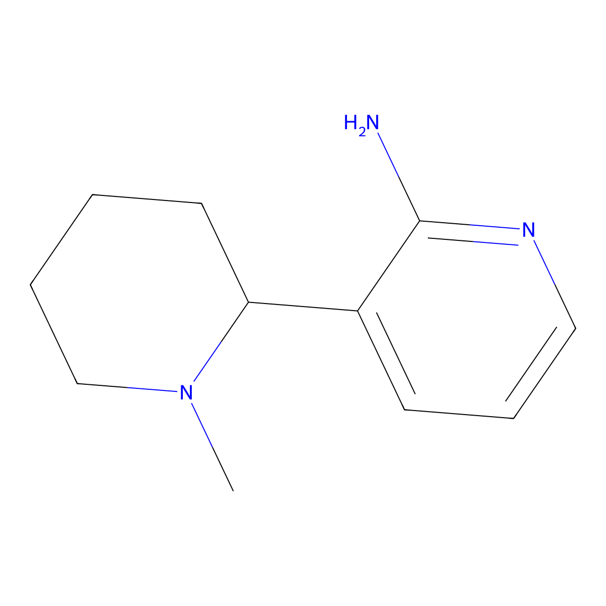 3-(1-Methylpiperidin-2-yl)pyridin-2-amine molecular structure, CAS 54674-73-6