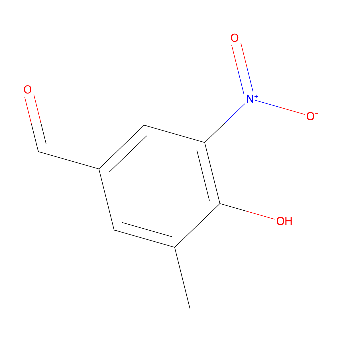 4-Hydroxy-3-methyl-5-nitrobenzaldehyde molecular structure, CAS 54674-91-8
