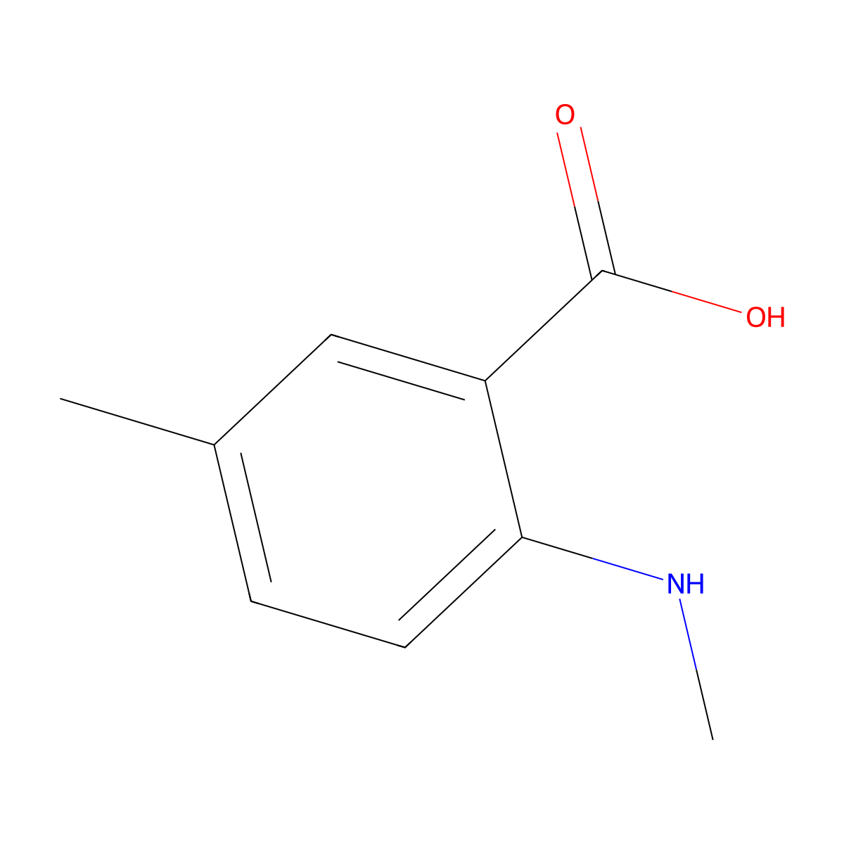 5-Methyl-2-(methylamino)benzoic acid molecular structure, CAS 54675-16-0