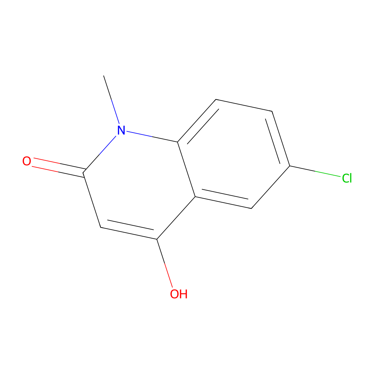 6-Chloro-4-hydroxy-1-methylquinolin-2(1H)-one molecular structure, CAS 54675-25-1