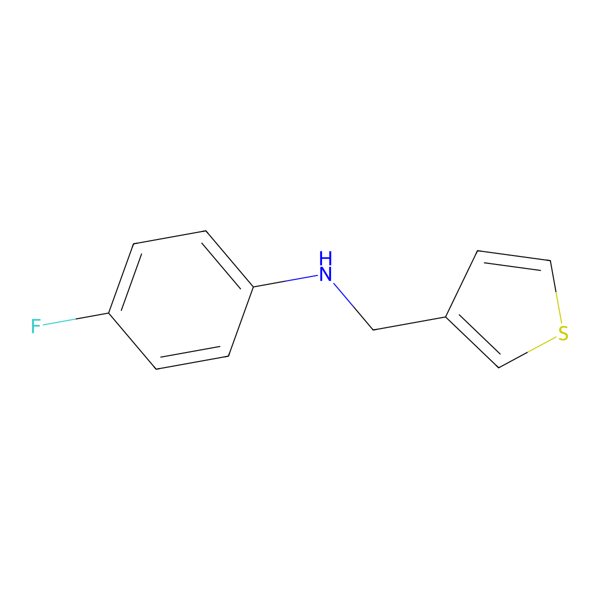 4-fluoro-N-(thiophen-3-ylmethyl)aniline molecular structure, CAS 54675-55-7