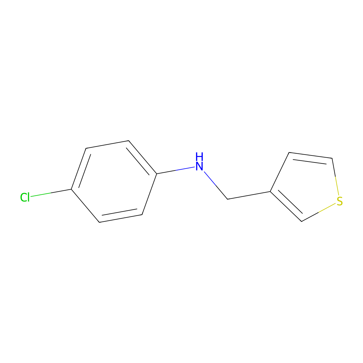 4-chloro-N-(thiophen-3-ylmethyl)aniline molecular structure, CAS 54675-56-8