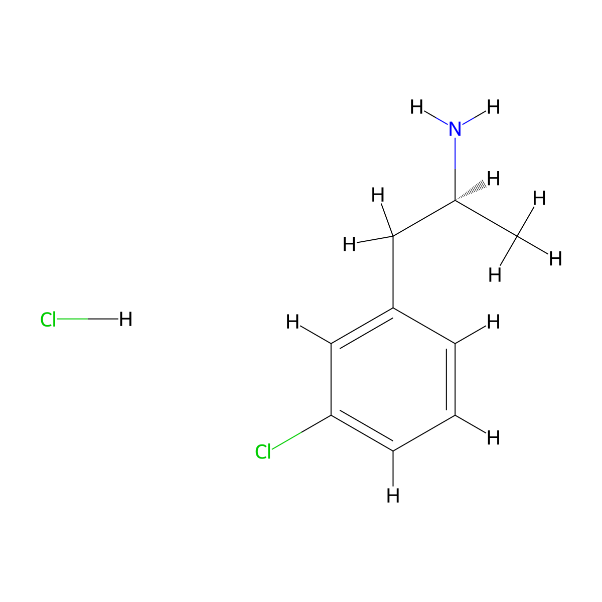 (2S)-1-(3-Chlorophenyl)propan-2-amine hydrochloride molecular structure, CAS 54676-33-4
