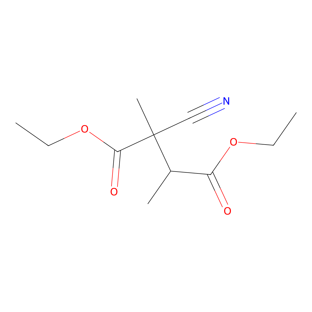 Diethyl 2-cyano-2,3-dimethylbutanedioate molecular structure, CAS 54677-60-0