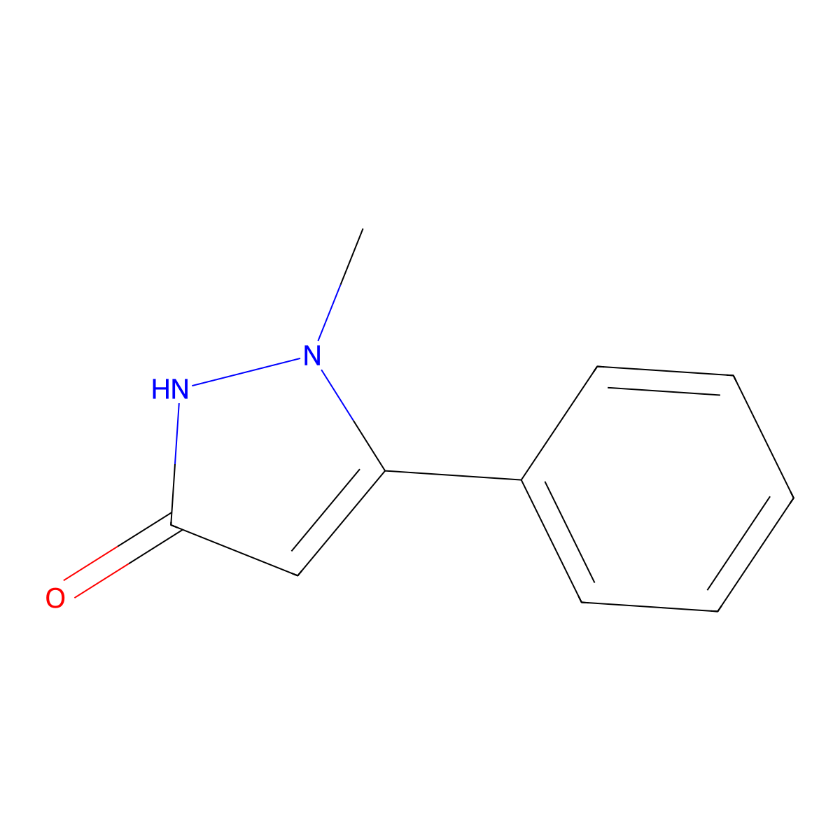 3H-Pyrazol-3-one, 1,2-dihydro-1-methyl-5-phenyl- molecular structure, CAS 54679-59-3