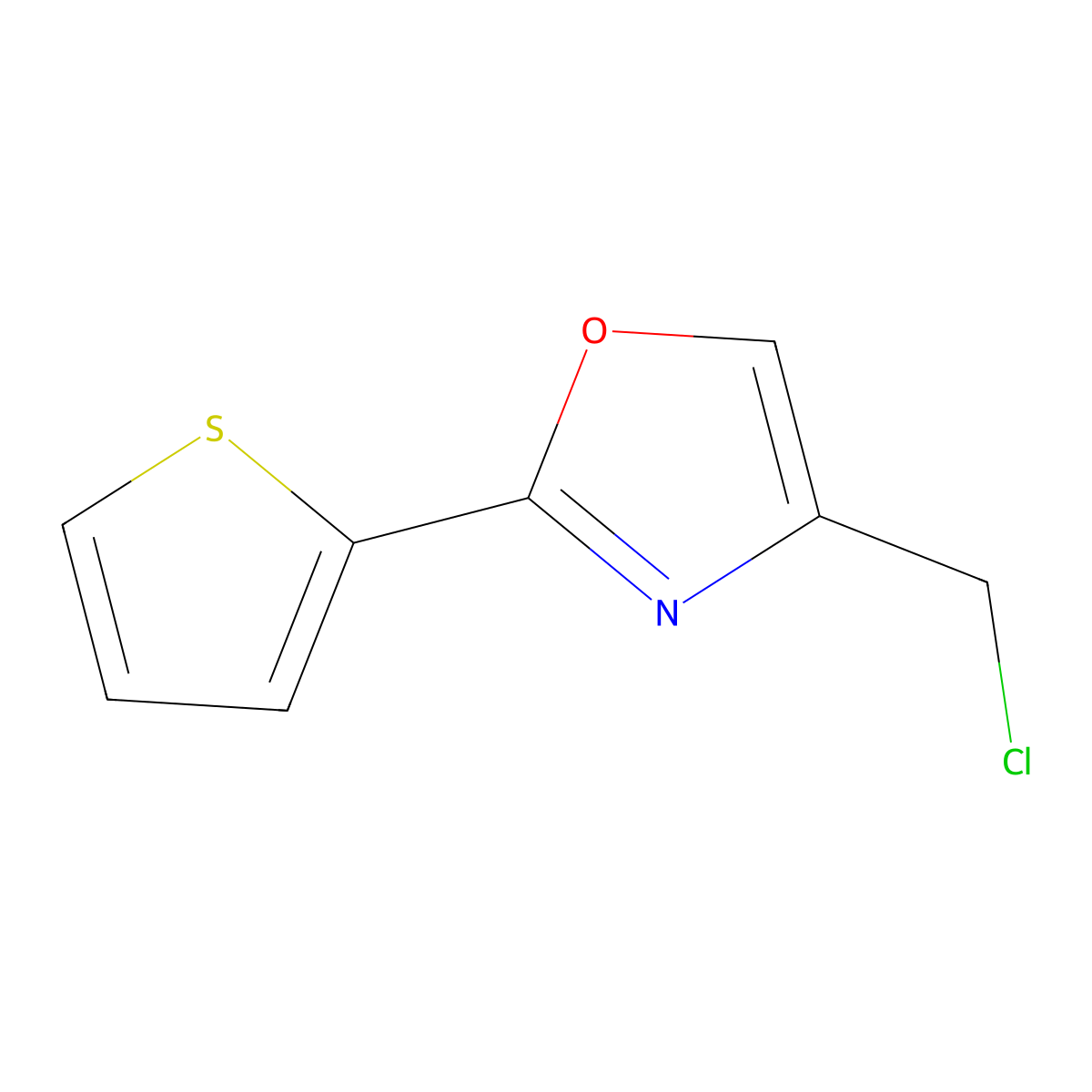 4-(Chloromethyl)-2-(thiophen-2-yl)-1,3-oxazole molecular structure, CAS 54679-74-2