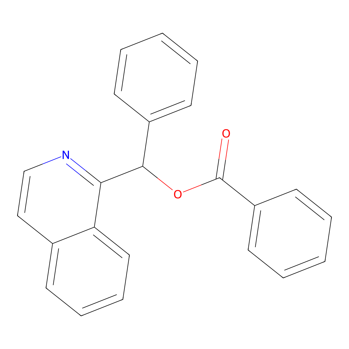Isoquinolin-1-yl(phenyl)methyl benzoate molecular structure, CAS 5468-02-0