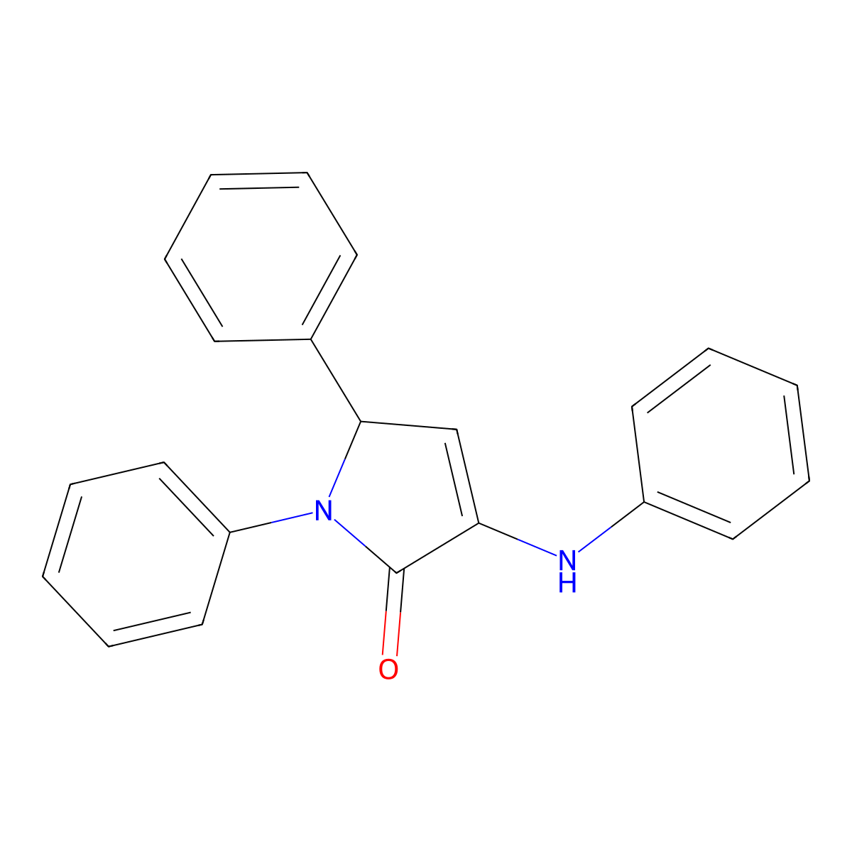 3-Anilino-1,5-diphenyl-1,5-dihydro-2H-pyrrol-2-one molecular structure, CAS 5468-12-2