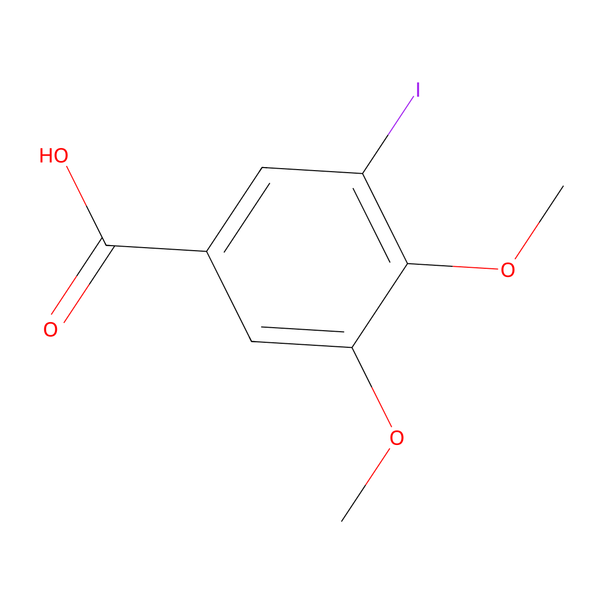 3-Iodo-4,5-dimethoxybenzoic acid molecular structure, CAS 5468-22-4