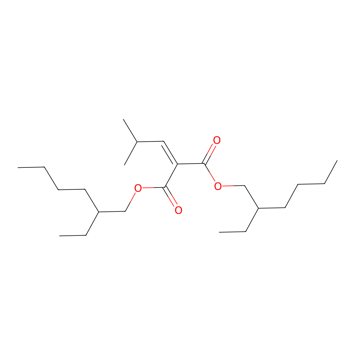 Bis(2-ethylhexyl) 2-(2-methylpropylidene)propanedioate molecular structure, CAS 5468-27-9