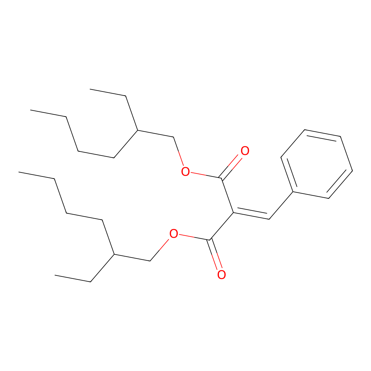Bis(2-ethylhexyl) 2-benzylidenepropanedioate molecular structure, CAS 5468-28-0