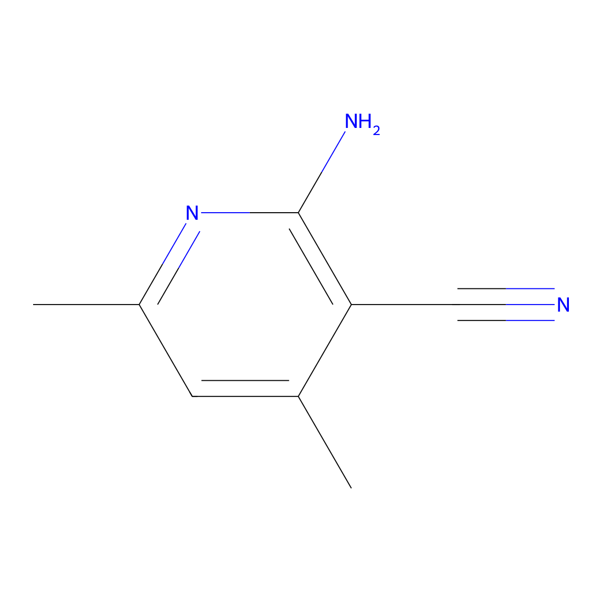 2-Amino-4,6-dimethyl-3-pyridinecarbonitrile molecular structure, CAS 5468-34-8