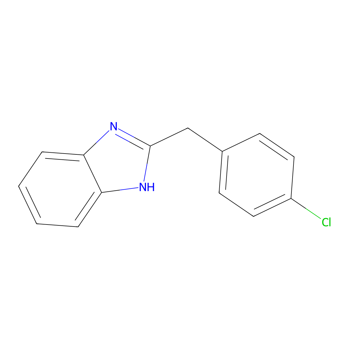 2-((4-Chlorophenyl)methyl)-1H-benzimidazole molecular structure, CAS 5468-66-6