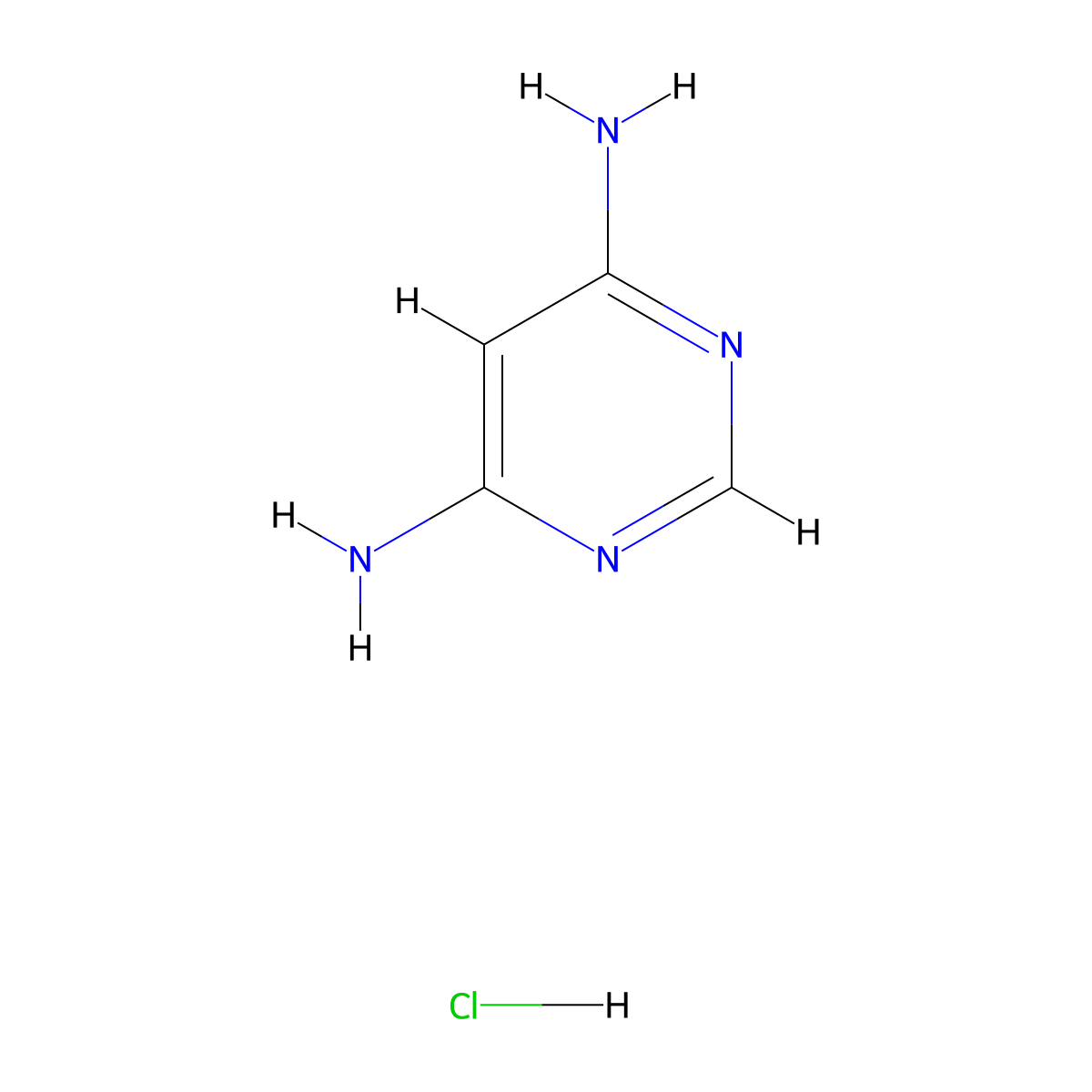 4,6-Pyrimidinediamine, monohydrochloride molecular structure, CAS 5468-67-7