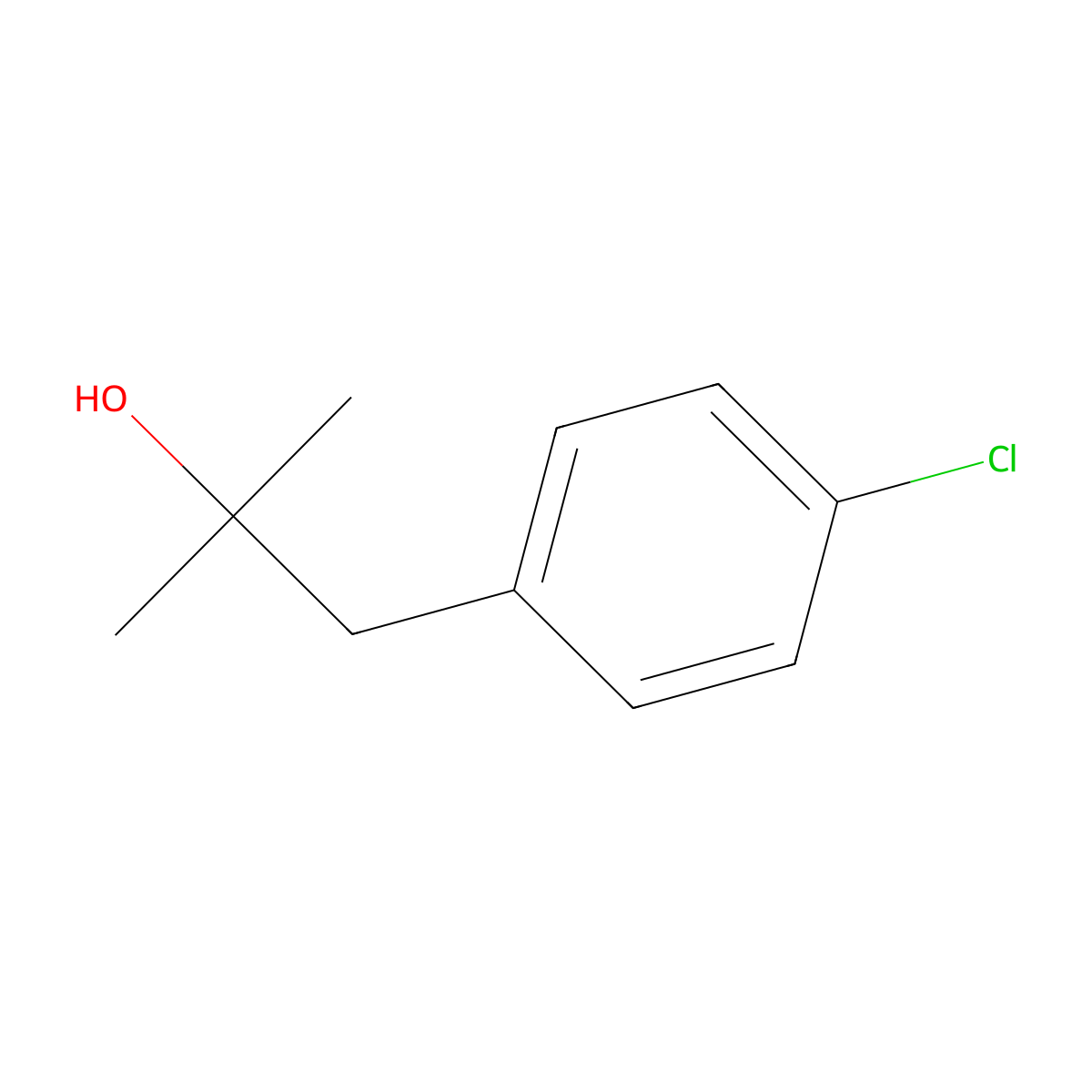 4-Chloro-alpha,alpha-dimethylbenzeneethanol molecular structure, CAS 5468-97-3