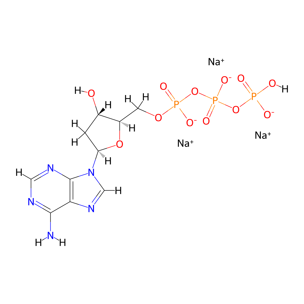 2'-Deoxyadenosine-5'-triphosphate trisodium salt molecular structure, CAS 54680-12-5