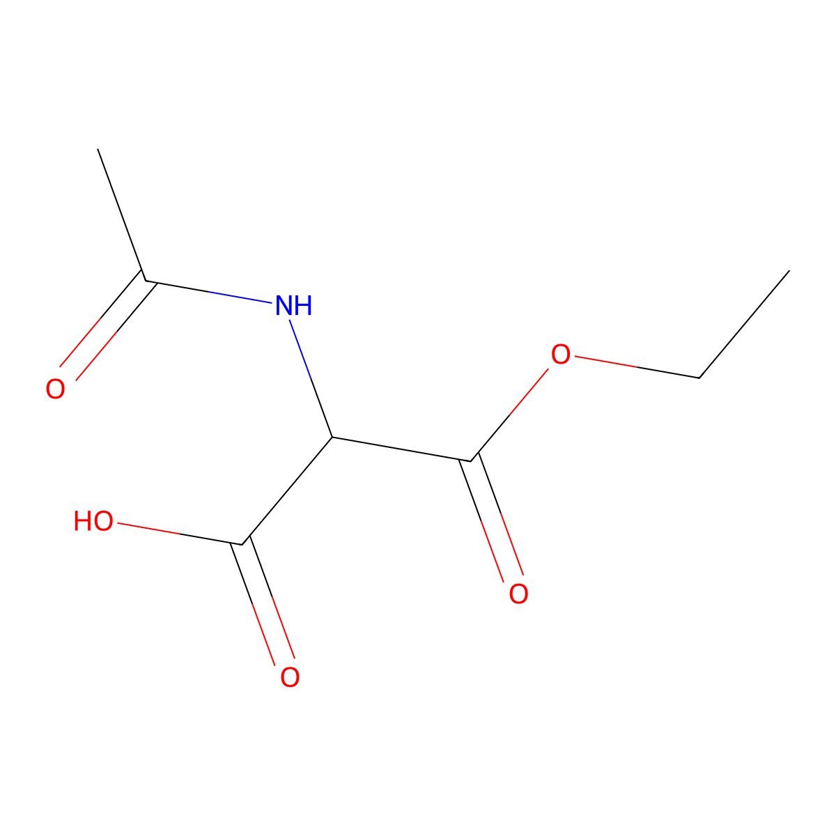 2-Acetamido-3-ethoxy-3-oxopropanoic acid molecular structure, CAS 54681-67-3