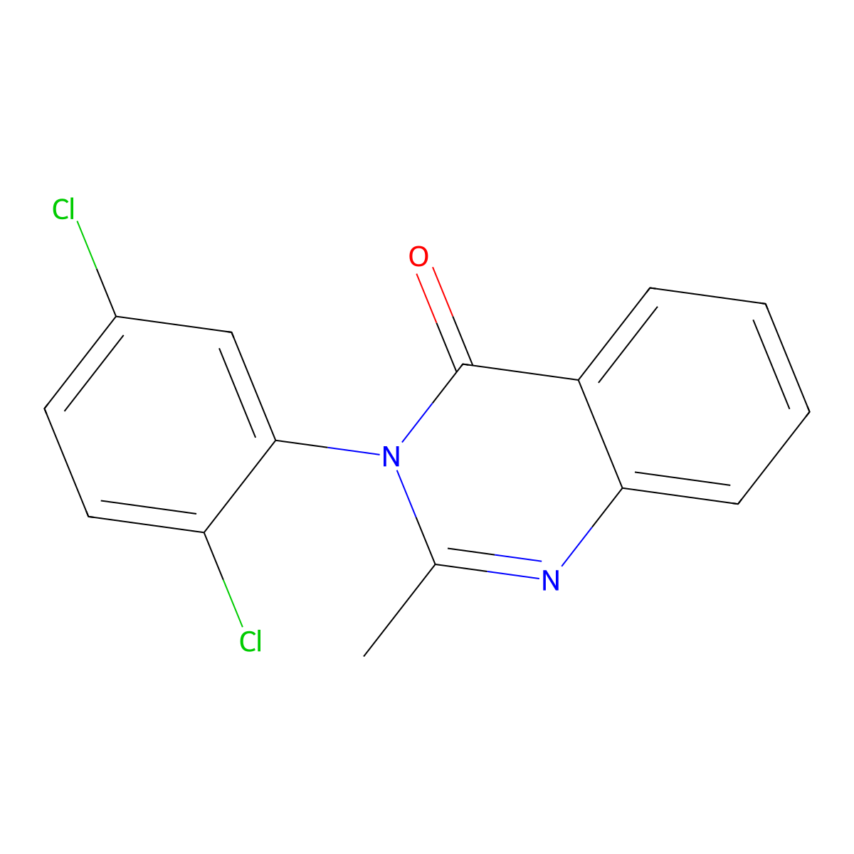 4(3H)-Quinazolinone, 3-(2,5-dichlorophenyl)-2-methyl- molecular structure, CAS 54681-83-3