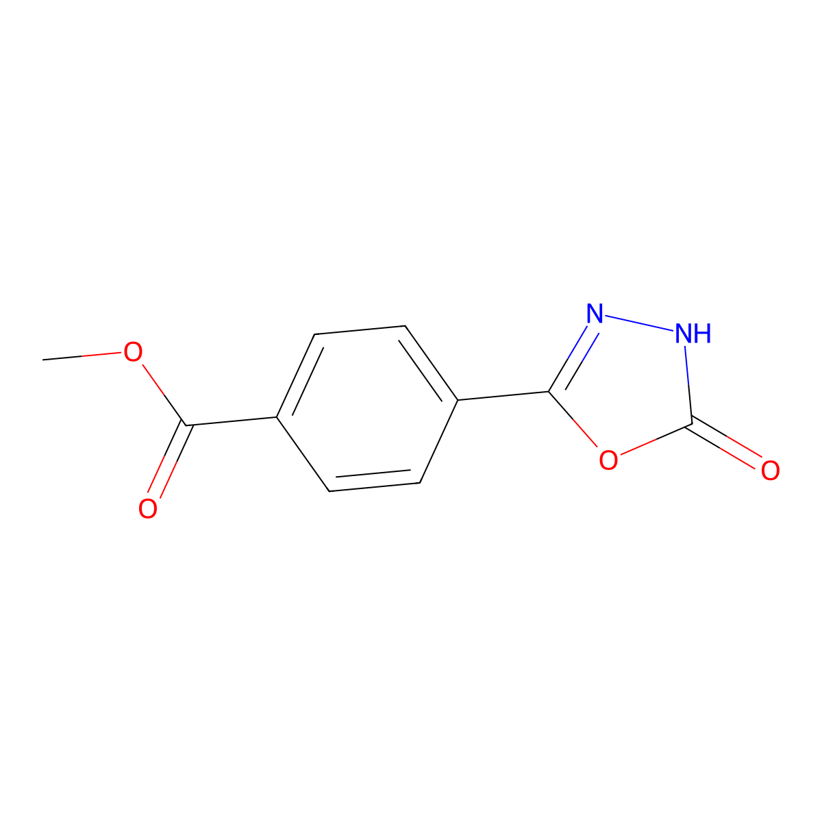 methyl 4-(5-oxo-4H-1,3,4-oxadiazol-2-yl)benzoate molecular structure, CAS 54685-50-6