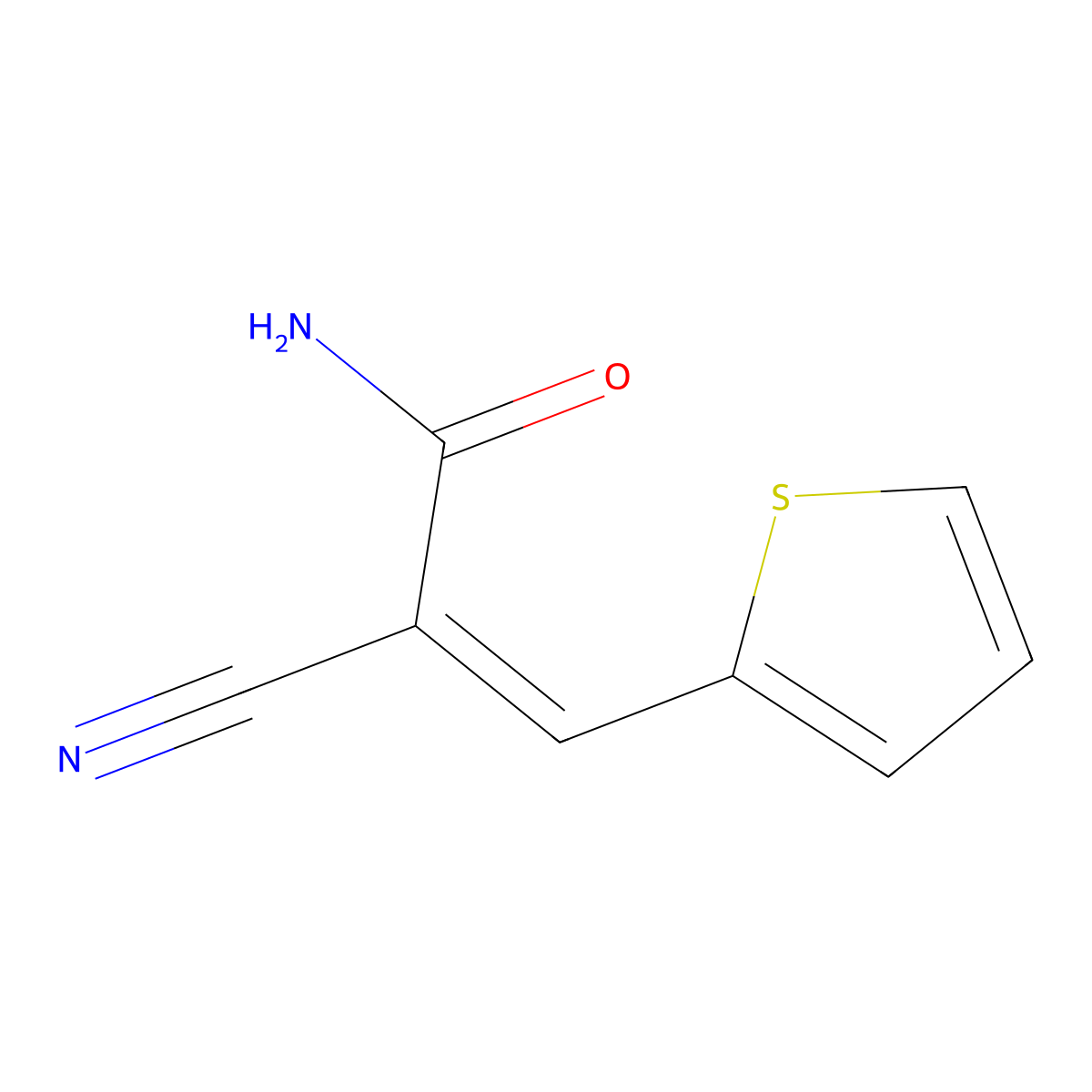 2-Cyano-3-(2-thienyl)acrylamide molecular structure, CAS 54688-95-8