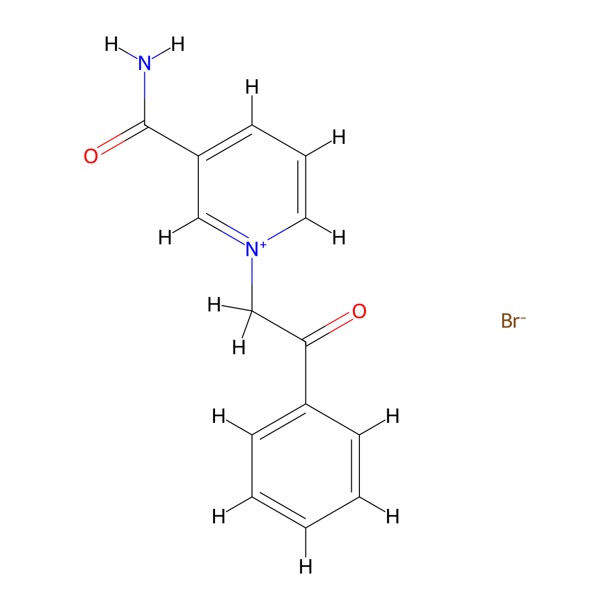 3-Carbamoyl-1-phenacylpyridinium bromide molecular structure, CAS 5469-10-3