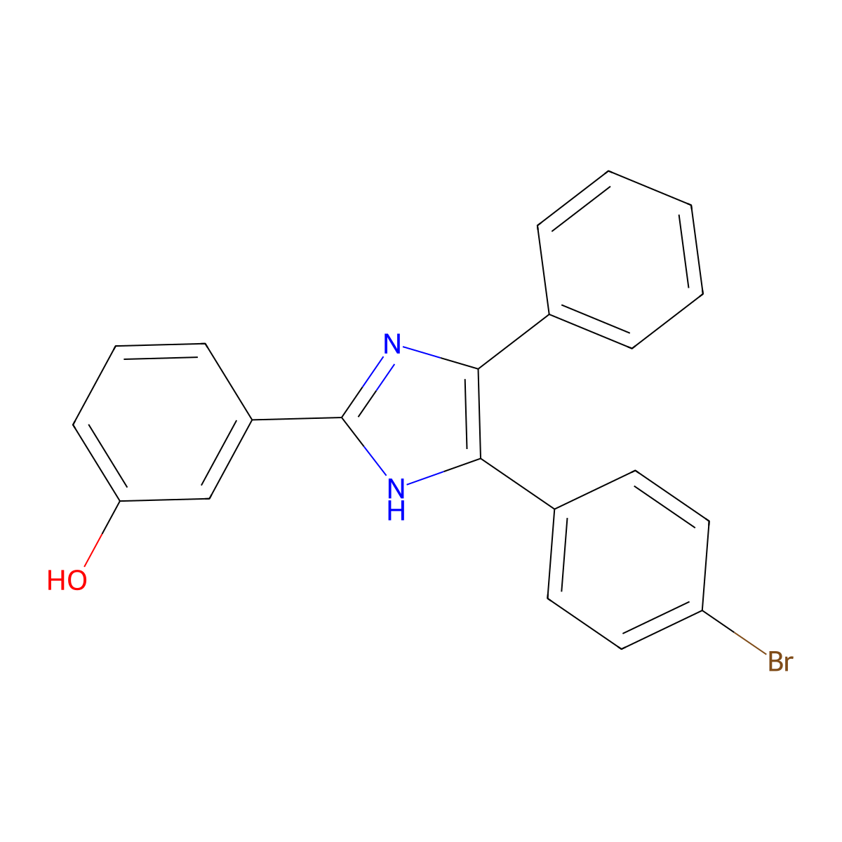 3-[5-(4-bromophenyl)-4-phenyl-1H-imidazol-2-yl]phenol molecular structure, CAS 5469-54-5