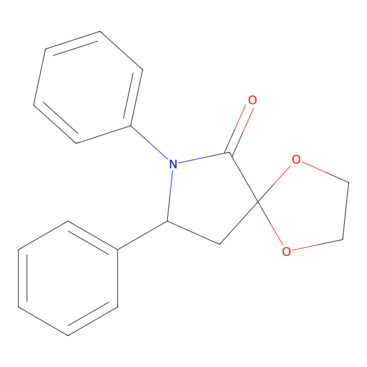 7,8-Diphenyl-1,4-dioxa-7-azaspiro[4.4]nonan-6-one molecular structure, CAS 5469-61-4