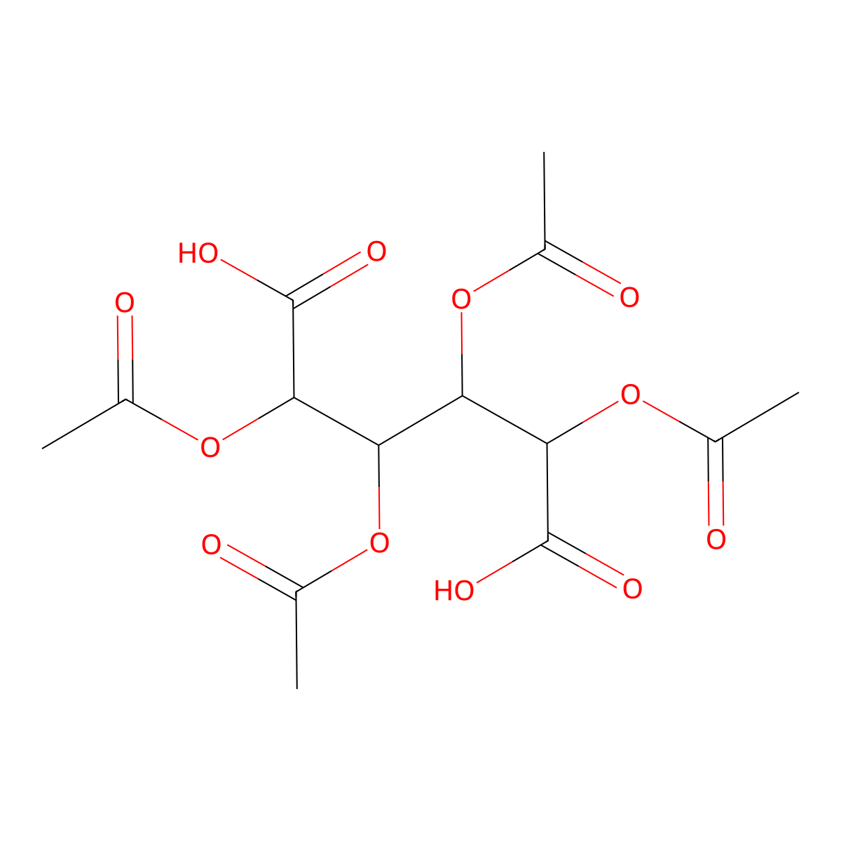 2,3,4,5-Tetraacetyloxyhexanedioic acid molecular structure, CAS 5469-75-0