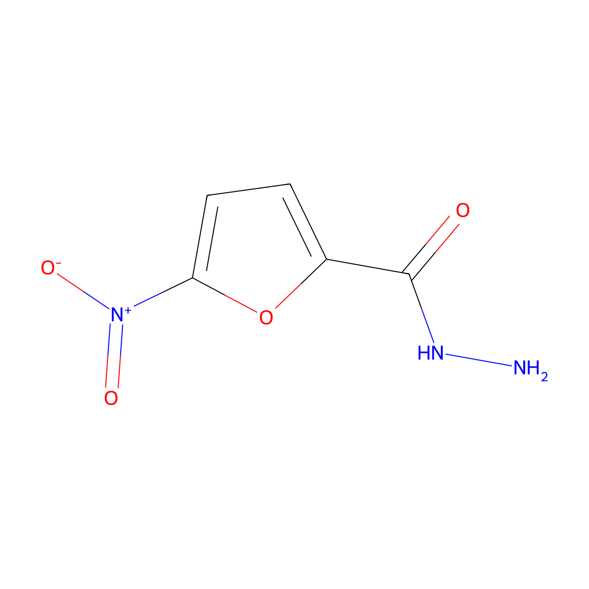 2-Furancarboxylic acid, 5-nitro-, hydrazide molecular structure, CAS 5469-78-3