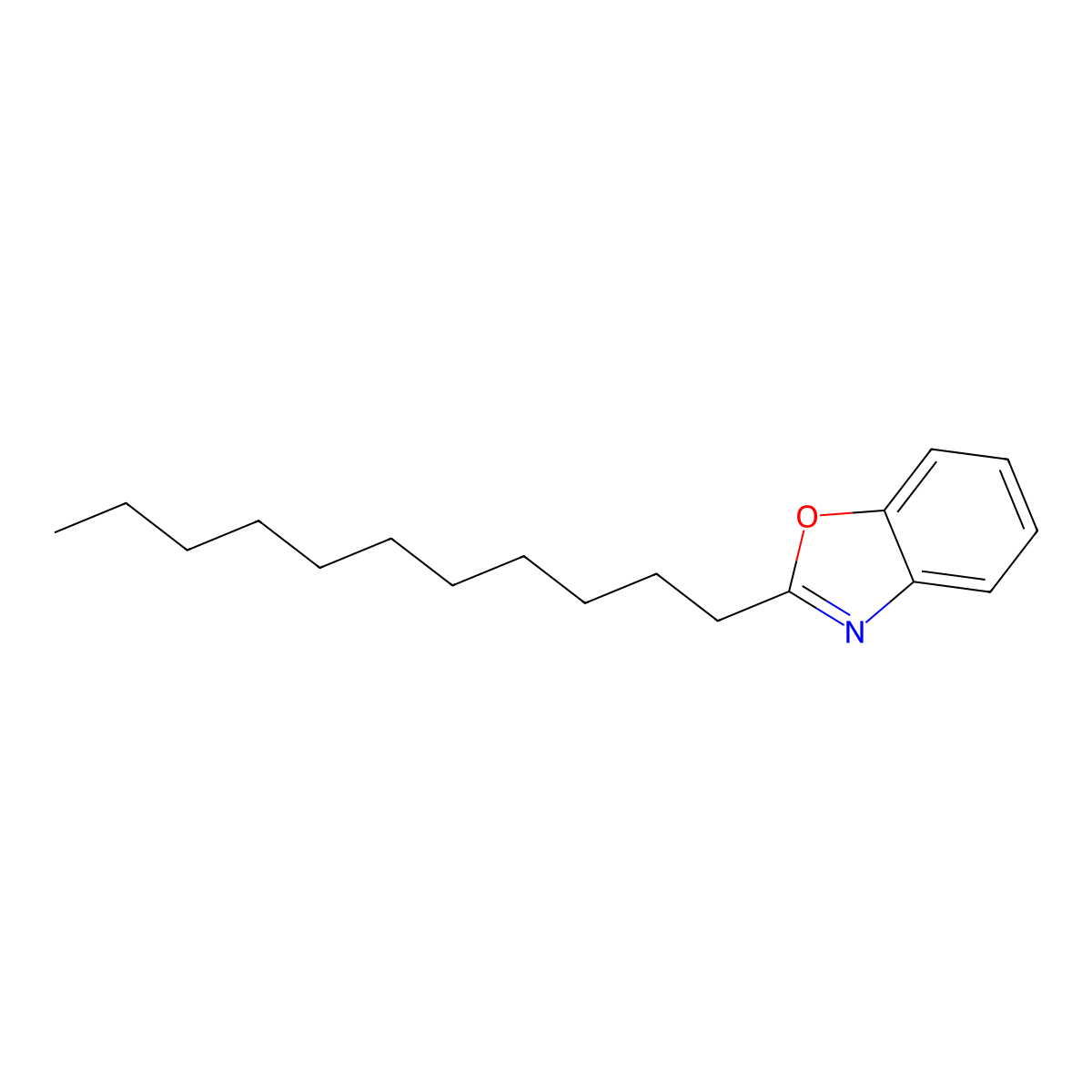 2-Undecyl-1,3-benzoxazole molecular structure, CAS 54695-81-7