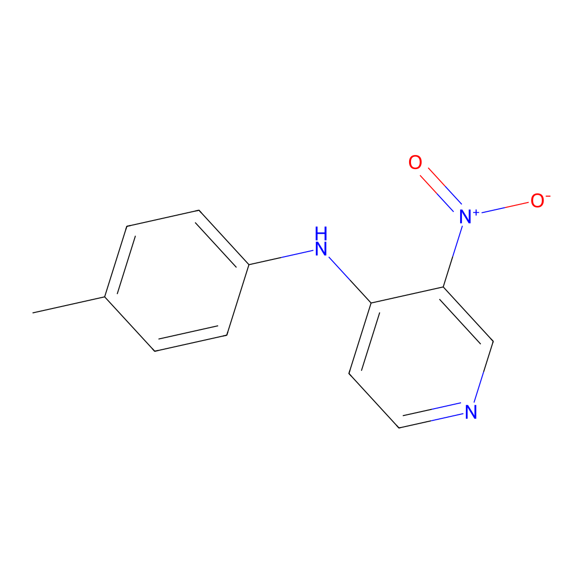 N-(4-methylphenyl)-3-nitropyridin-4-amine molecular structure, CAS 54696-69-4