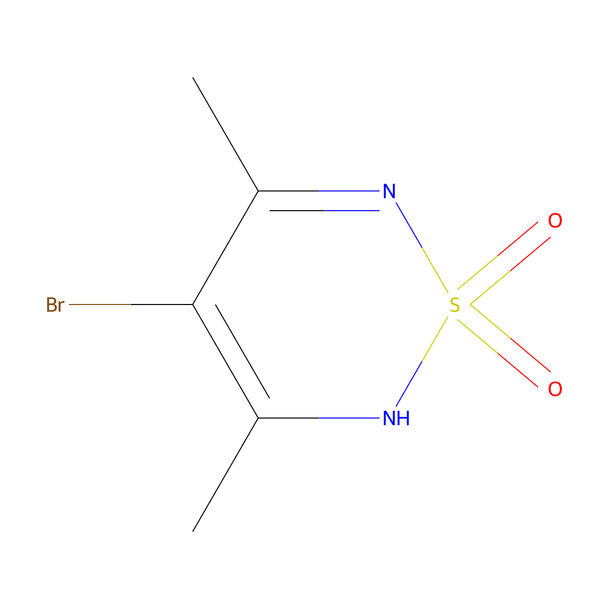 4-bromo-3,5-dimethyl-2H-1,2,6-thiadiazine 1,1-dioxide molecular structure, CAS 54696-87-6