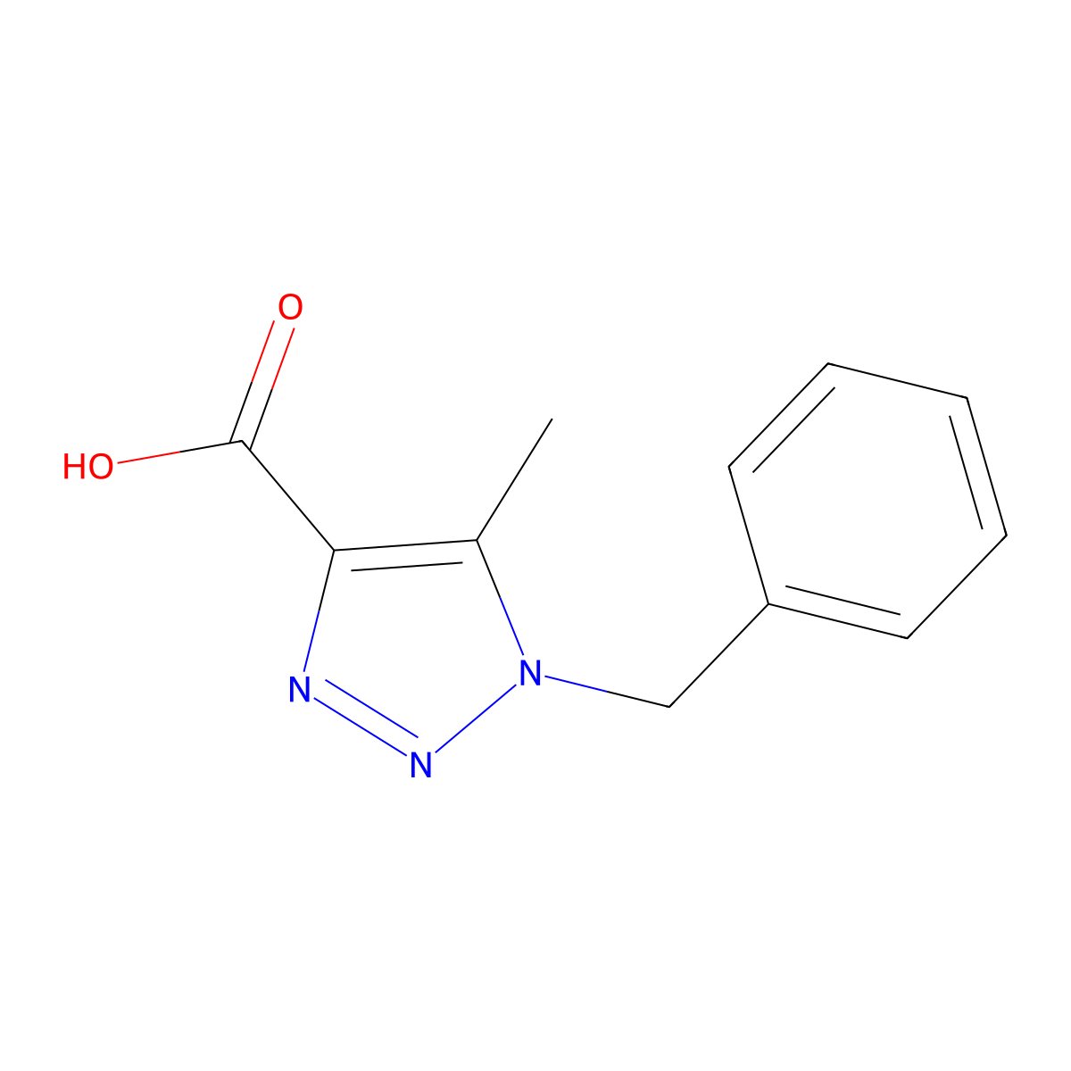 1-Benzyl-5-methyl-1H-1,2,3-triazole-4-carboxylic acid molecular structure, CAS 54698-60-1