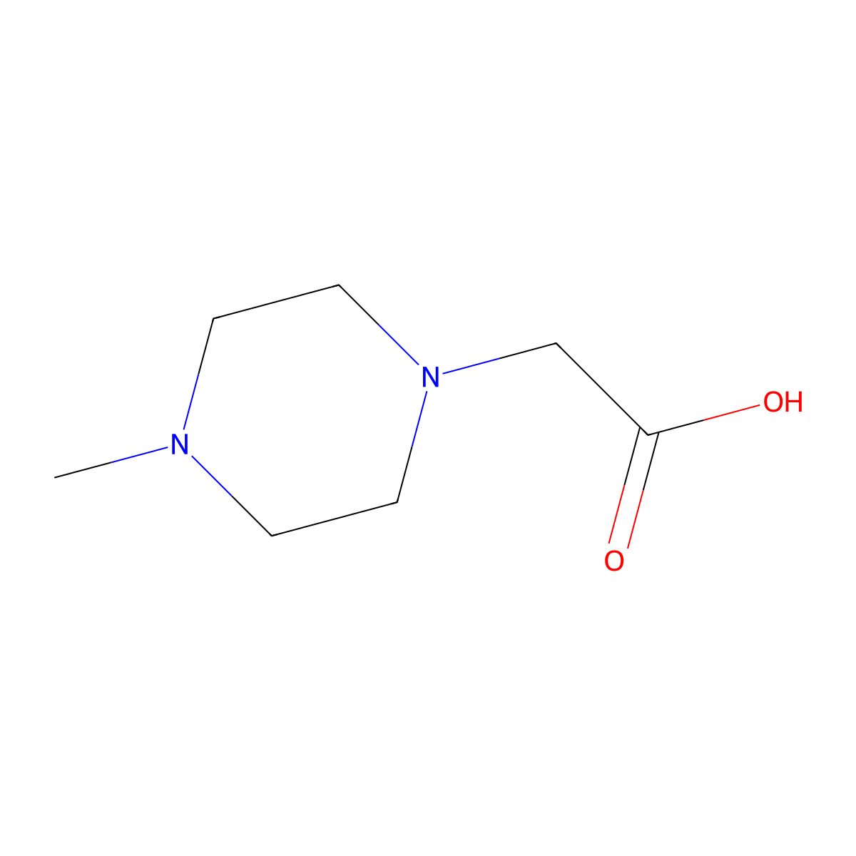 (4-Methylpiperazin-1-yl)acetic acid molecular structure, CAS 54699-92-2