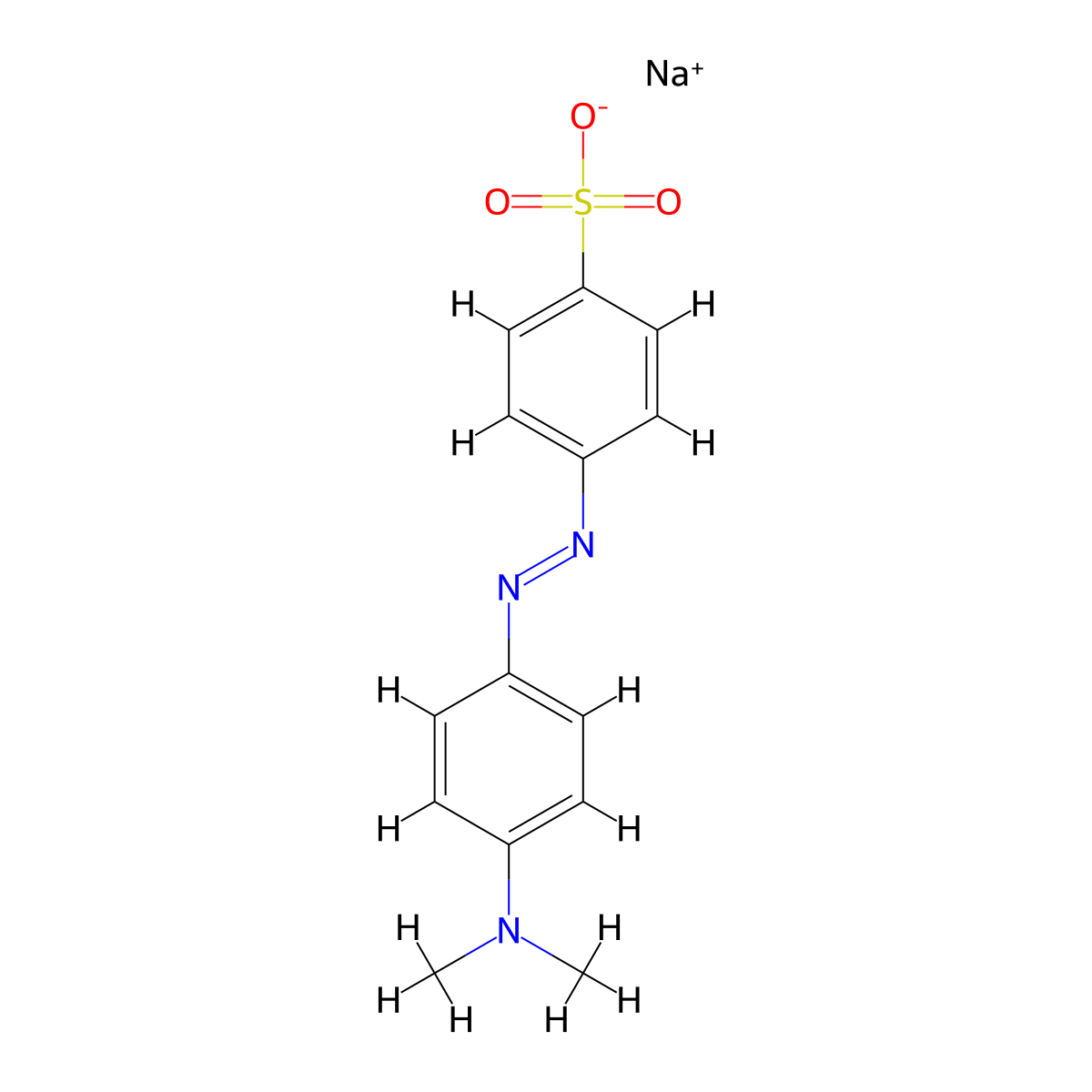 sodium 4-[[4-(dimethylamino)phenyl]diazenyl]benzenesulfonate molecular structure, CAS 547-58-0
