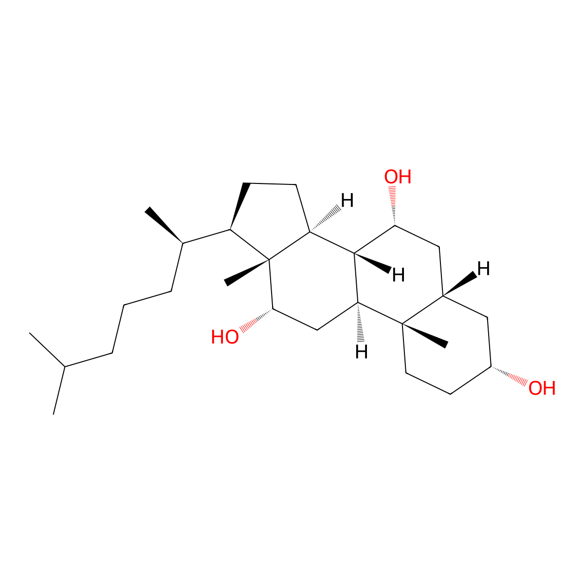 5beta-Cholestane-3alpha,7alpha,12alpha-triol molecular structure, CAS 547-96-6