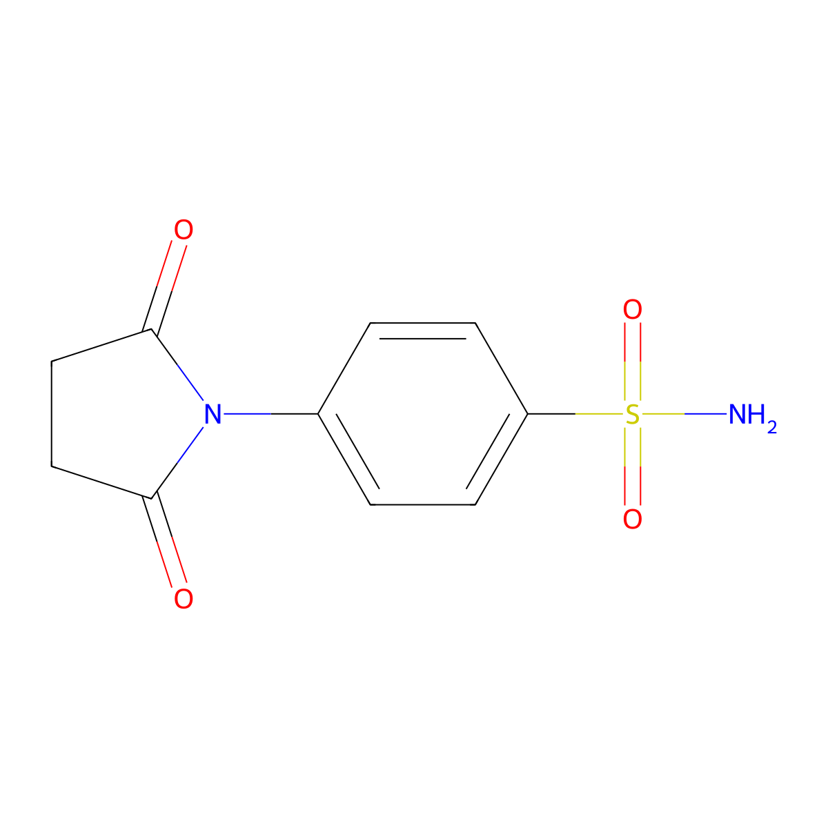 4-(2,5-Dioxo-1-pyrrolidinyl)benzenesulfonamide molecular structure, CAS 5470-06-4