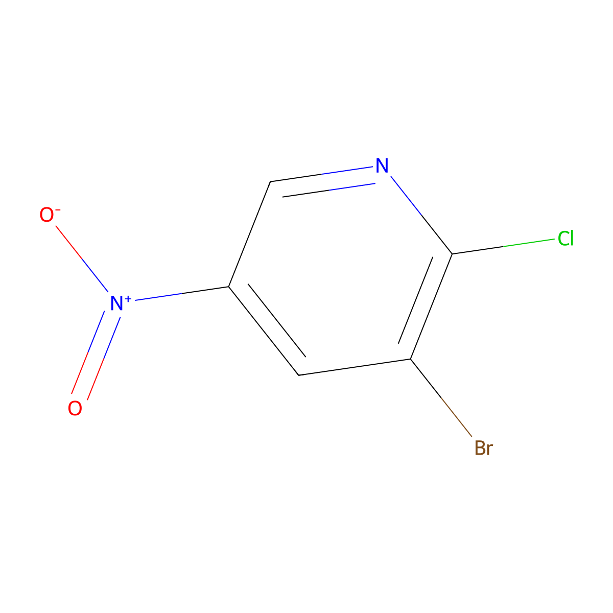 3-Bromo-2-chloro-5-nitropyridine molecular structure, CAS 5470-17-7