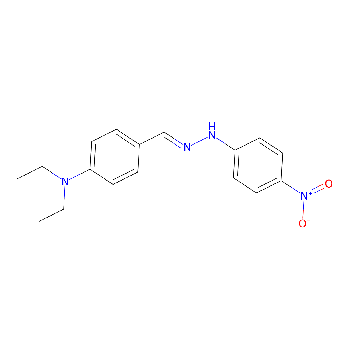 N-[(4-Diethylaminophenyl)methylideneamino]-4-nitro-aniline molecular structure, CAS 5470-21-3