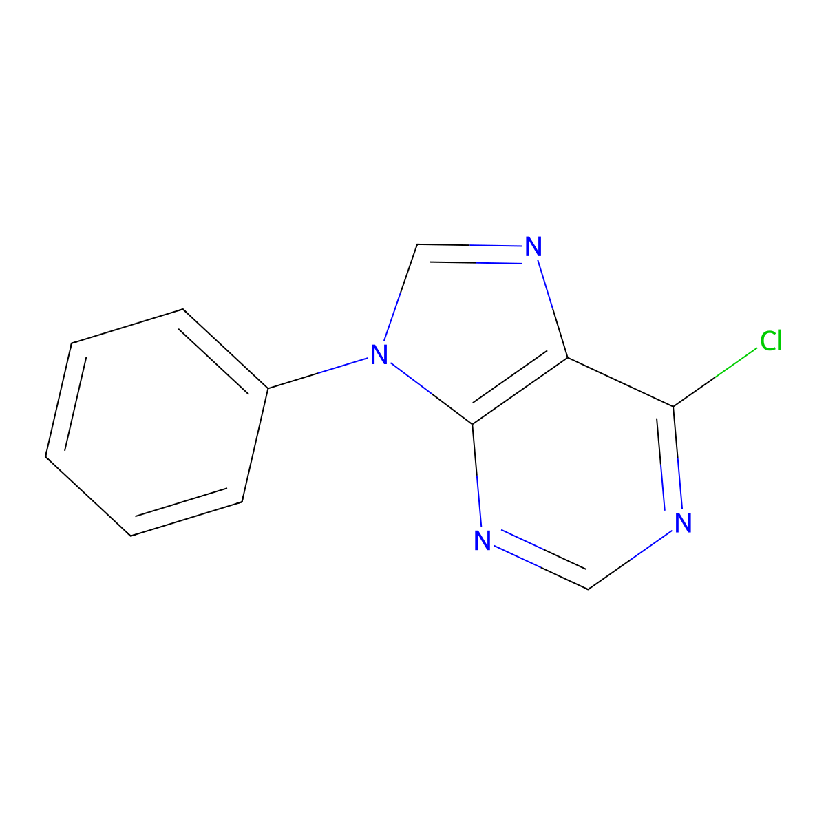 6-Chloro-9-phenyl-9H-purine molecular structure, CAS 5470-24-6