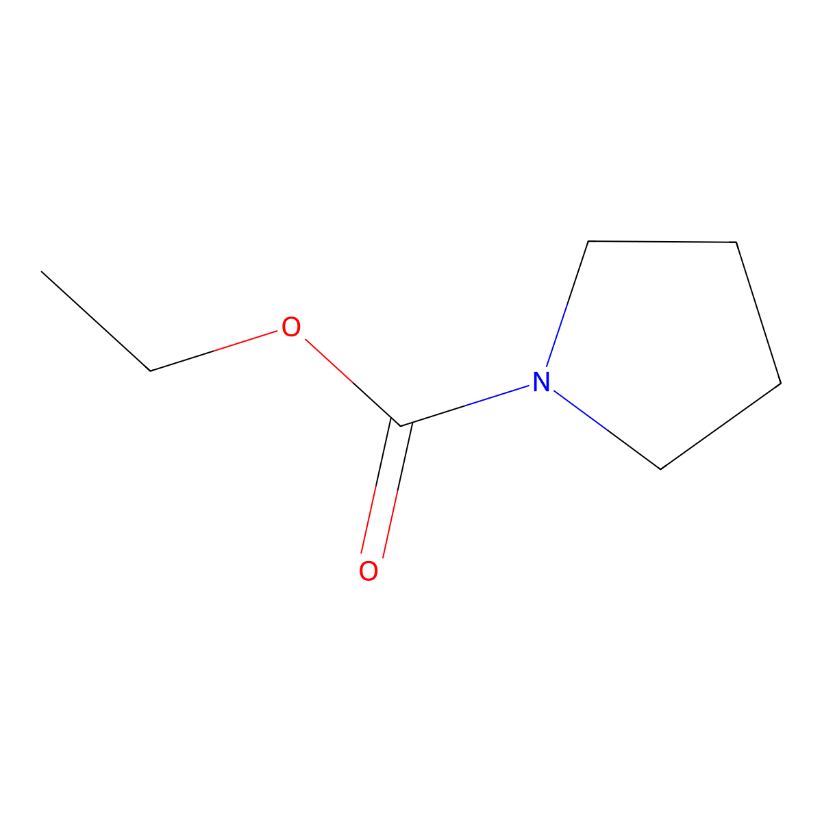 Ethyl pyrrolidine-1-carboxylate molecular structure, CAS 5470-26-8