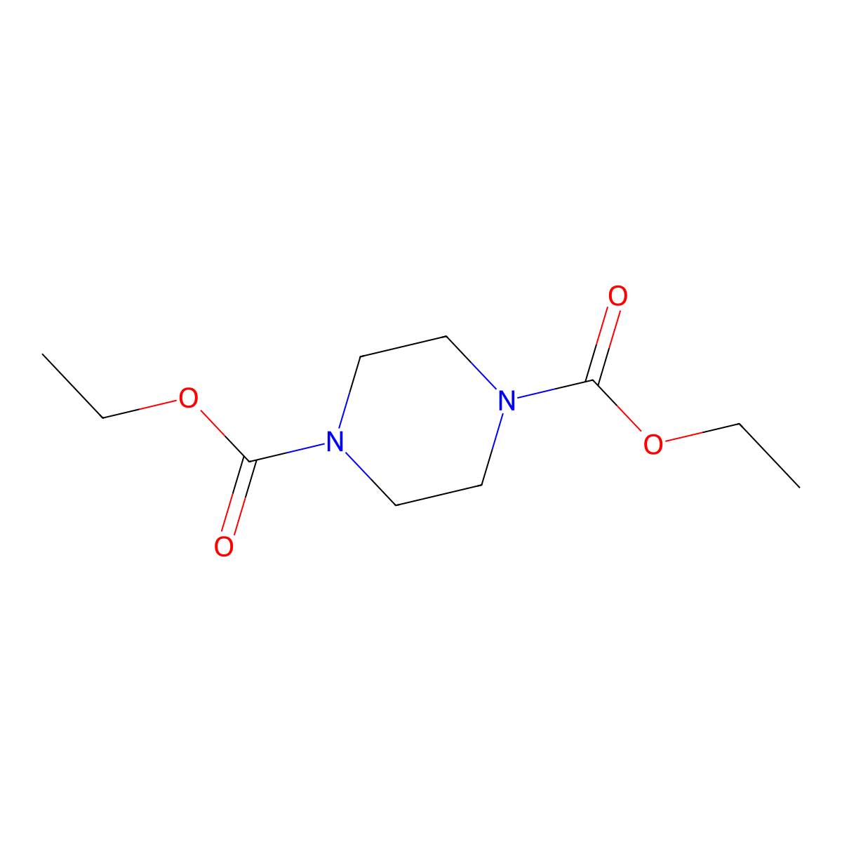 1,4-Piperazinedicarboxylic acid, diethyl ester molecular structure, CAS 5470-28-0