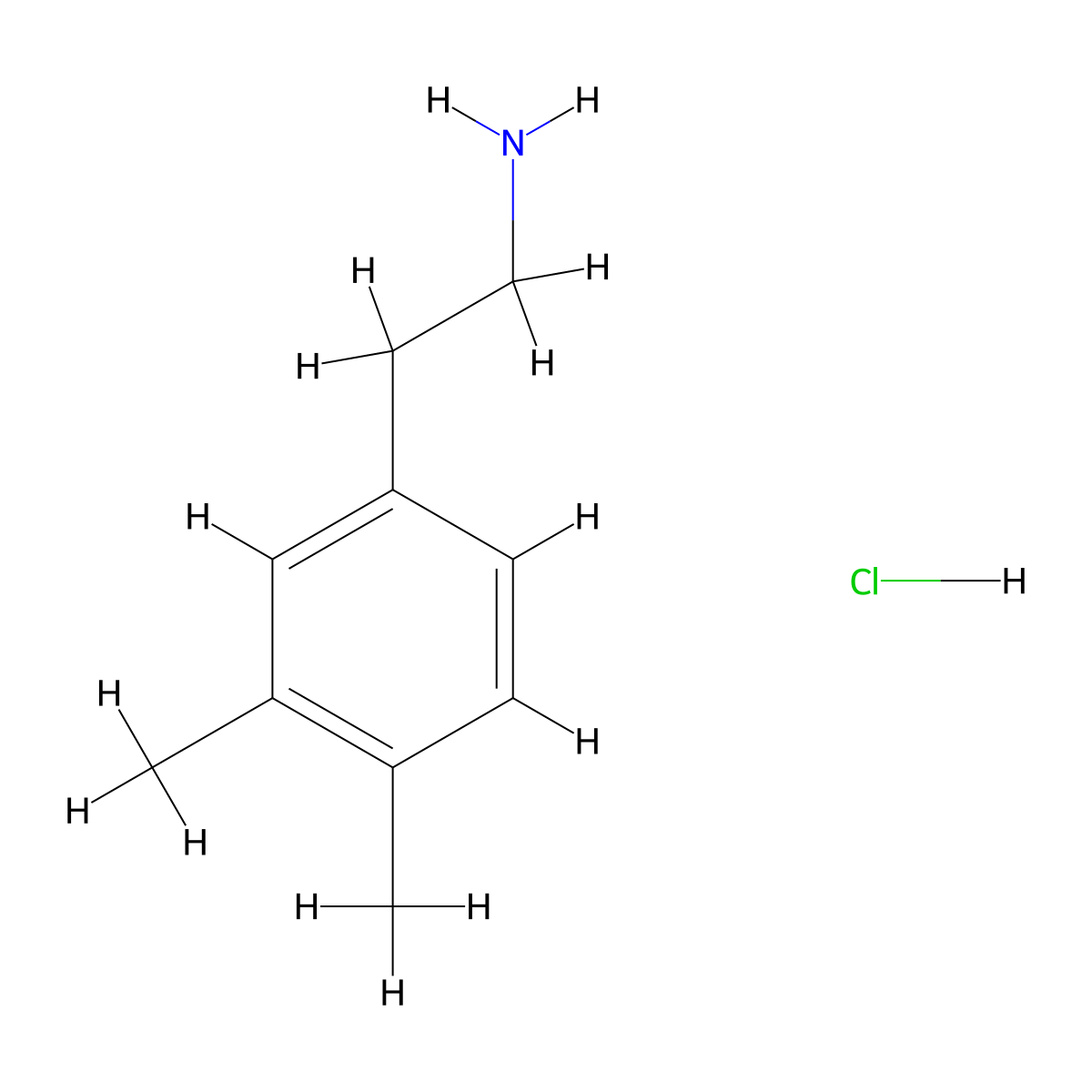 2-(3,4-Dimethylphenyl)ethan-1-amine hydrochloride molecular structure, CAS 5470-35-9