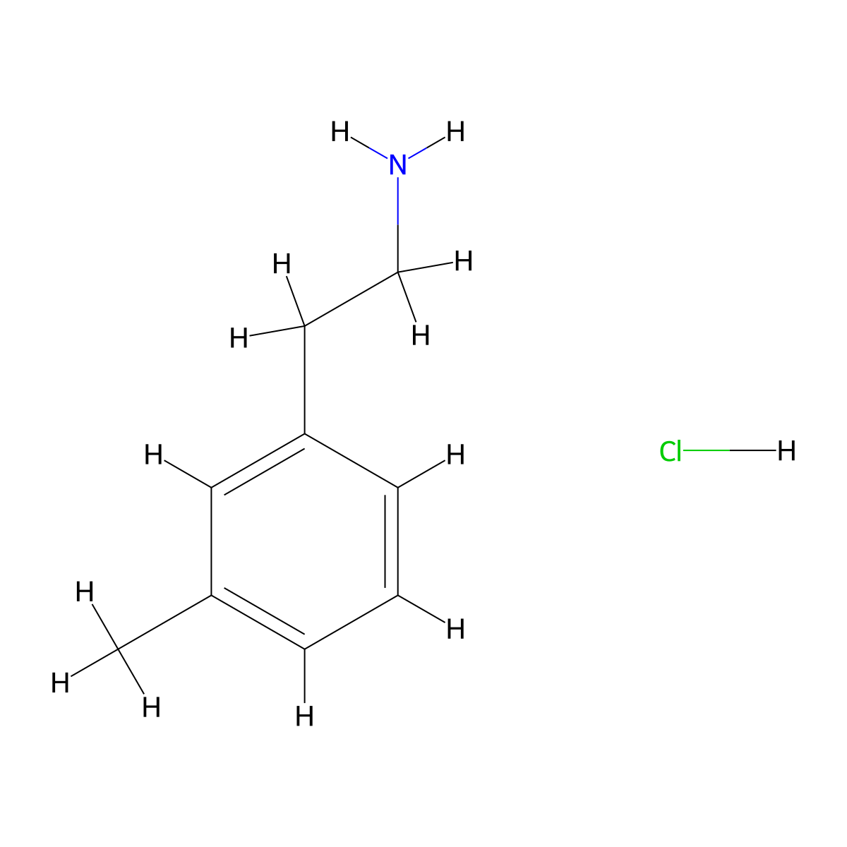 2-(3-Methylphenyl)ethan-1-amine hydrochloride molecular structure, CAS 5470-40-6