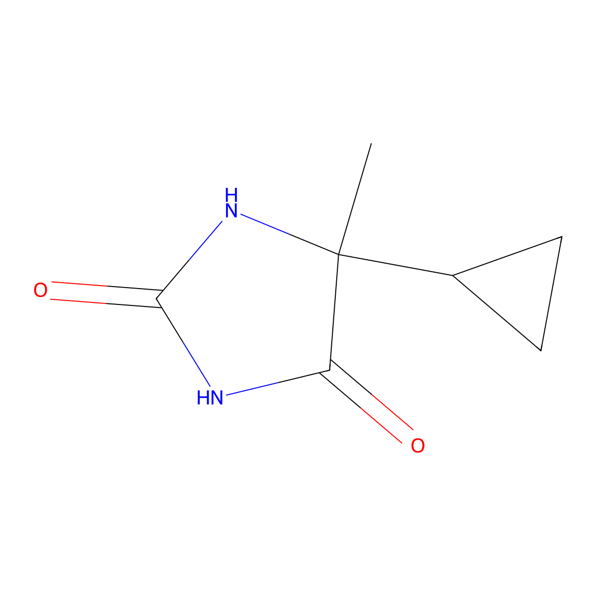 5-Cyclopropyl-5-methylimidazolidine-2,4-dione molecular structure, CAS 5470-46-2