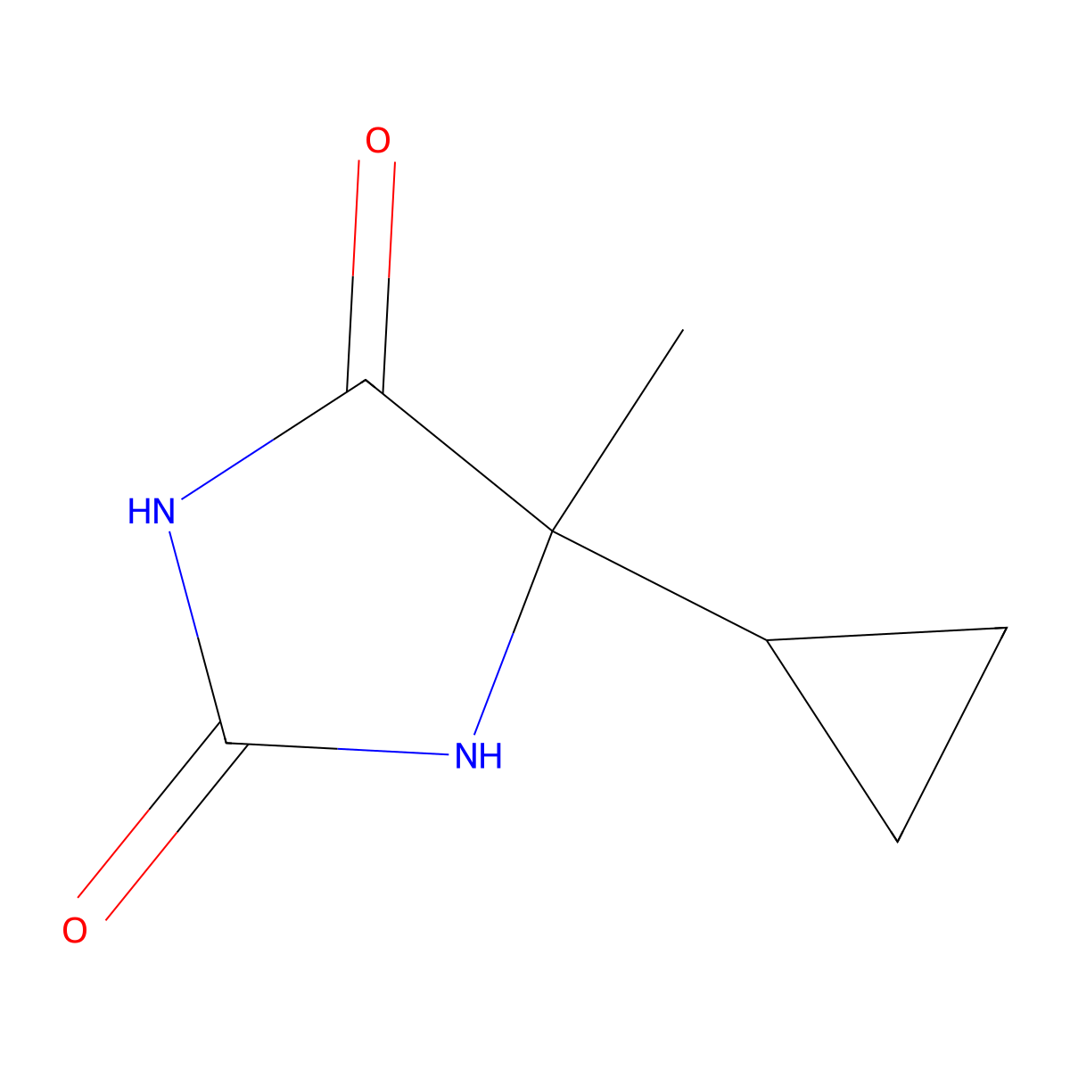 5-Cyclopropyl-5-methylimidazolidine-2,4-dione molecular structure, CAS 5470-46-2