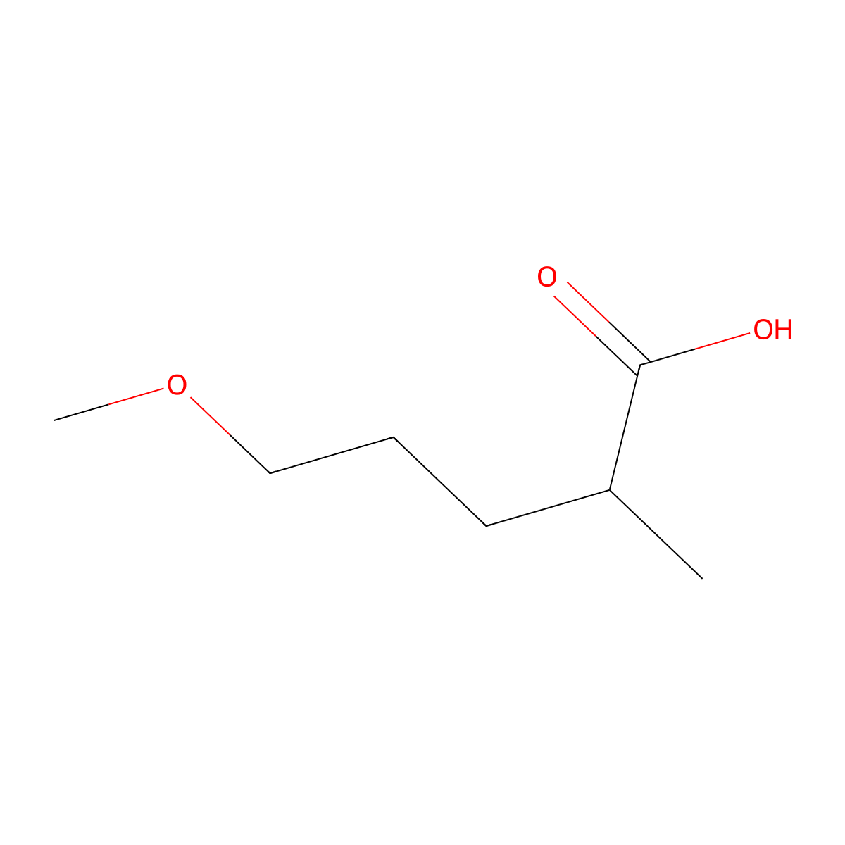 5-Methoxy-2-methylpentanoic acid molecular structure, CAS 5470-68-8